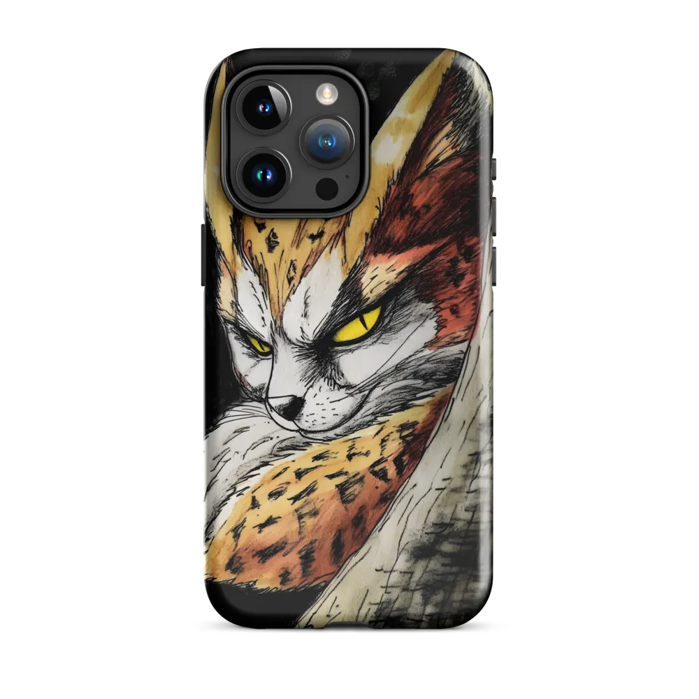 Fierce Gaze of the Wild Cat | Phone Case |  15 Pro Max | Tough Case | Glossy