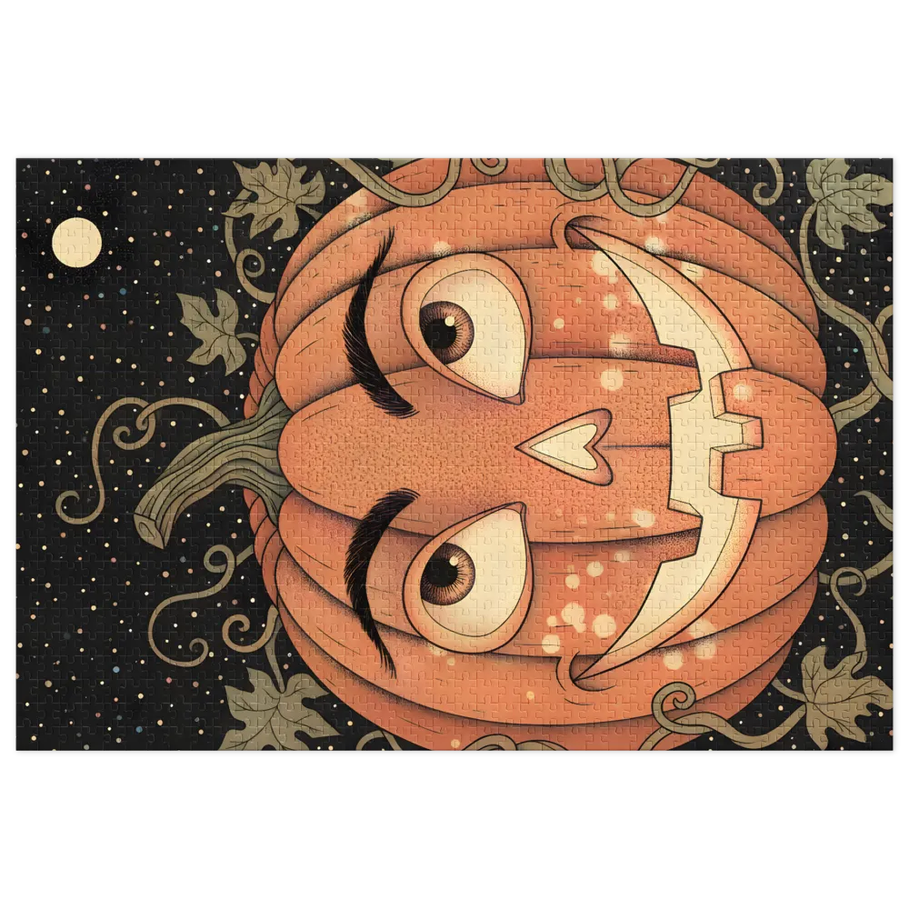 Whimsical Jack-o'-Lantern Night 
 Jigsaw Puzzle in Tin Box