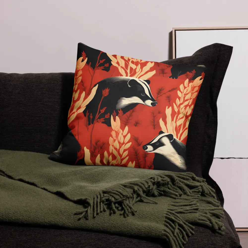 Whimsical Badger Dance | Pillow | 22″×22″