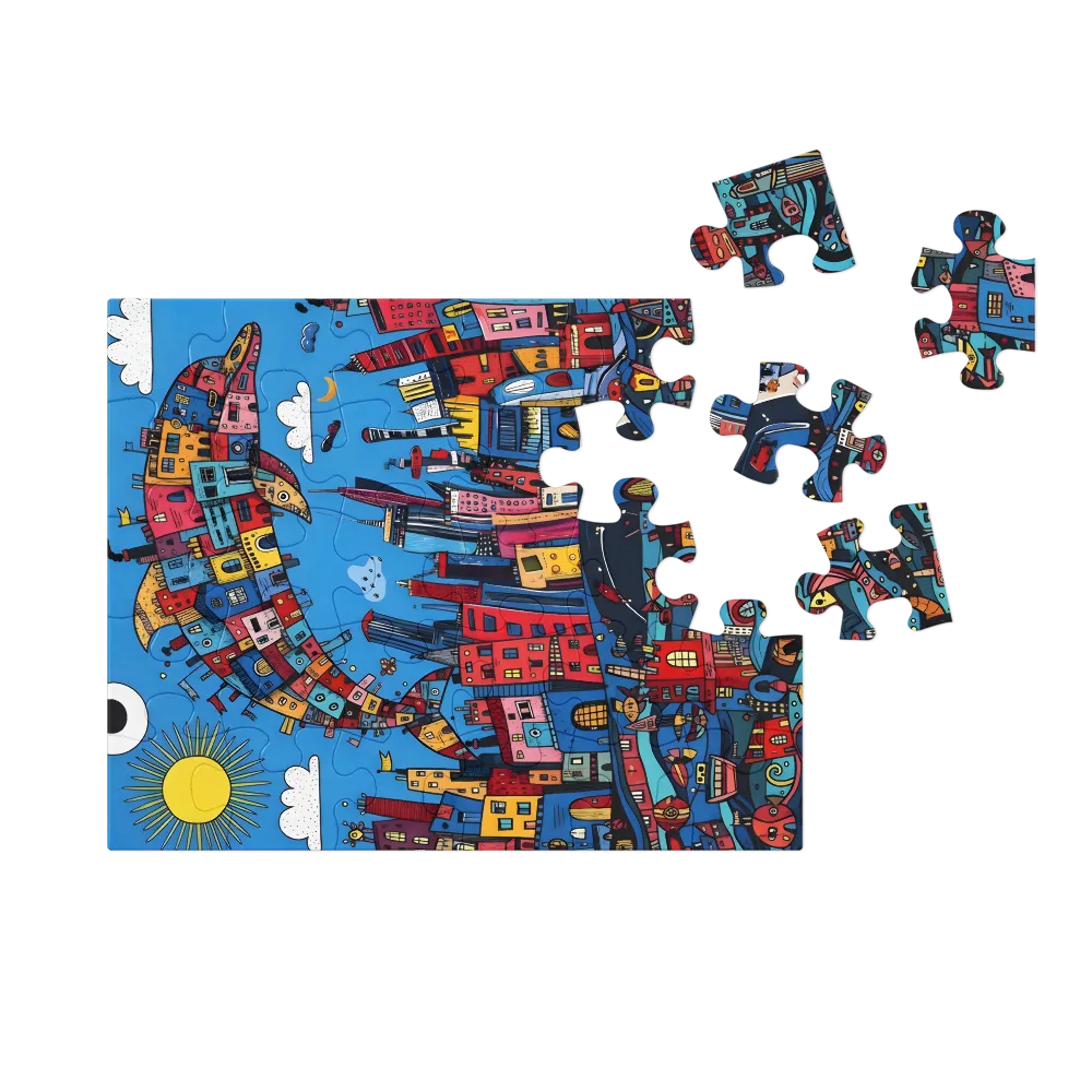 Urban Dolphin 
 Jigsaw Puzzle in Tin Box