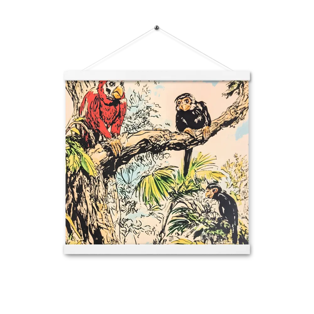 Jungle Harmony | Poster With White Wood Hanger | 16″×16″