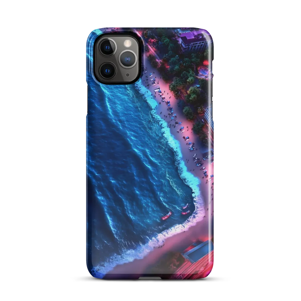 Twilight Reflections: A Serene Beach Aerial | Phone Case |  11 Pro Max | Snap Case | Glossy