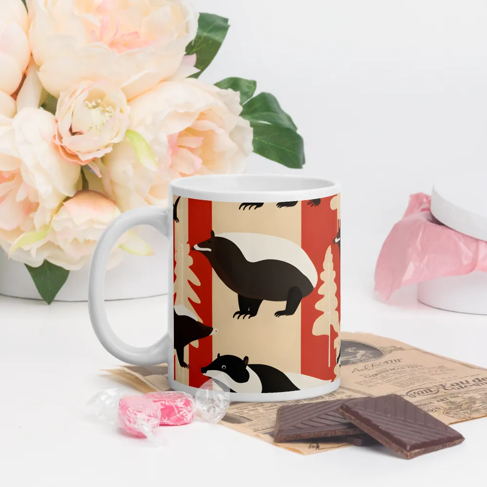 Wildlife Pattern: The Badger Tale | Mugs | Multiple Sizes & Colors