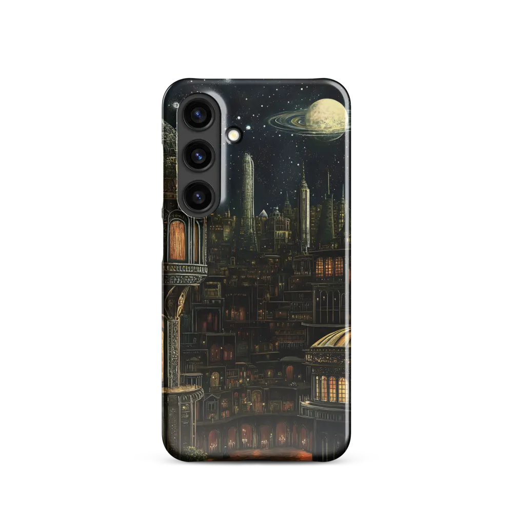 Celestial Enigma: A Surreal Cityscape | Phone Case |  S24 | Snap Case | Glossy