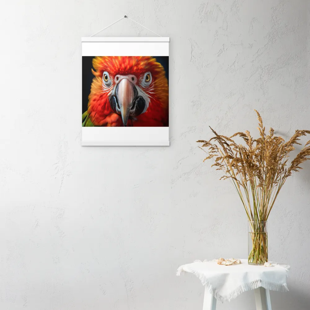 The Fiery Gaze of the Parrot | Poster With White Wood Hanger | 16″×20″