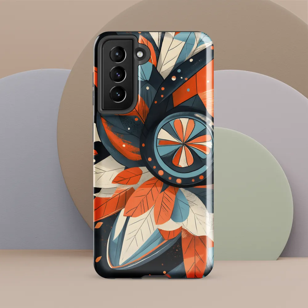 Floral Symphony in Orange and Teal