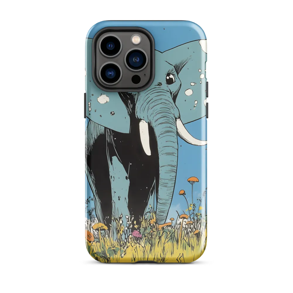 Whimsical Blue Elephant in Bloom