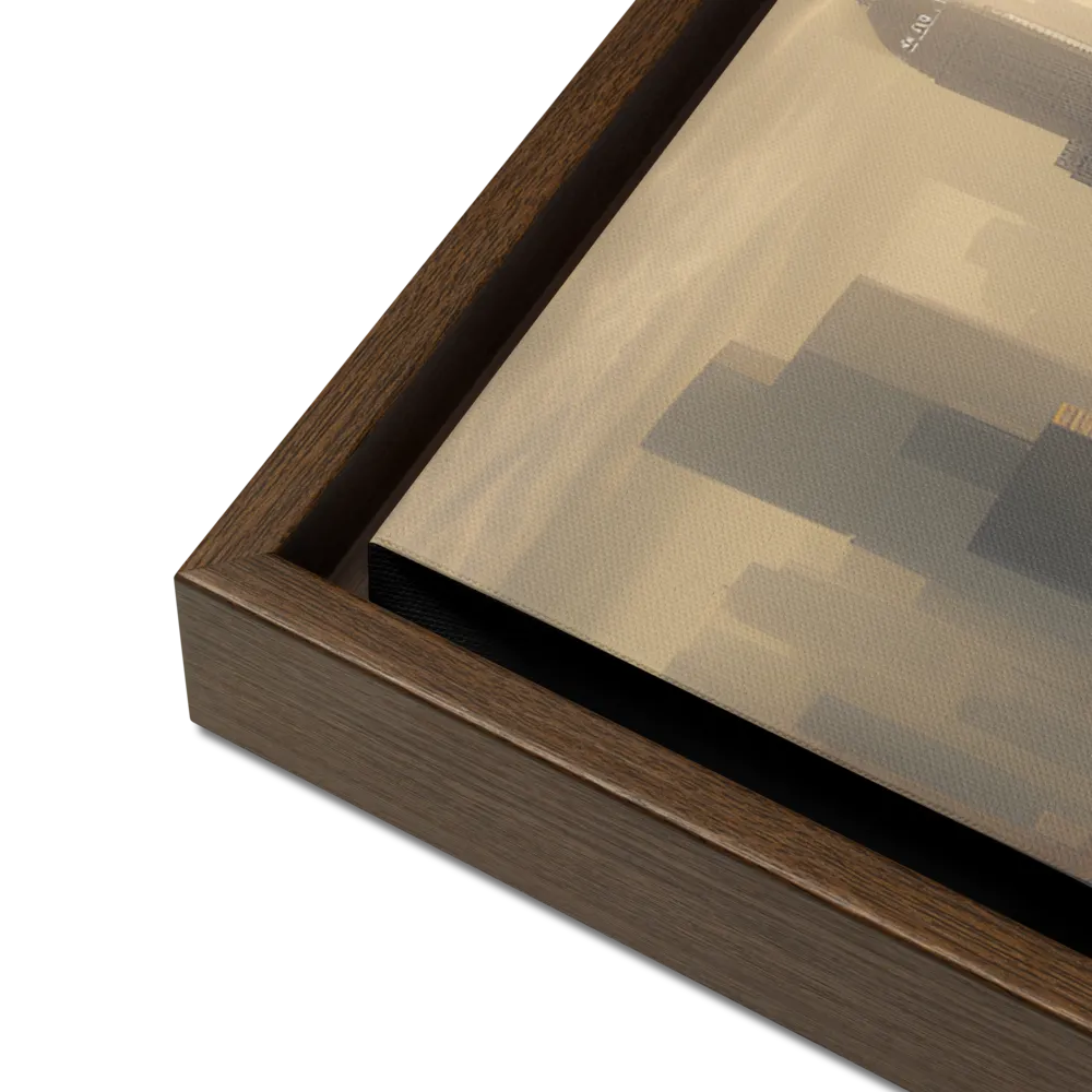 Urban Serengeti: A Giraffe's Perspective | Canvas with Brown Frame | 24″×36″