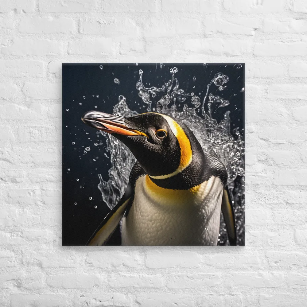 Emerging Majesty: The Penguin in Motion | Canvas | 28″×28″