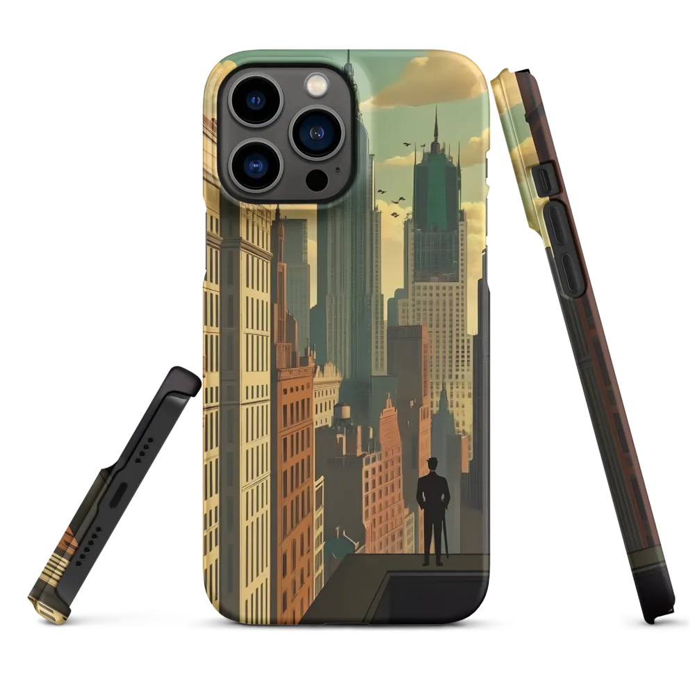 Urban Dreams: A Silhouette in Art Deco Cityscape