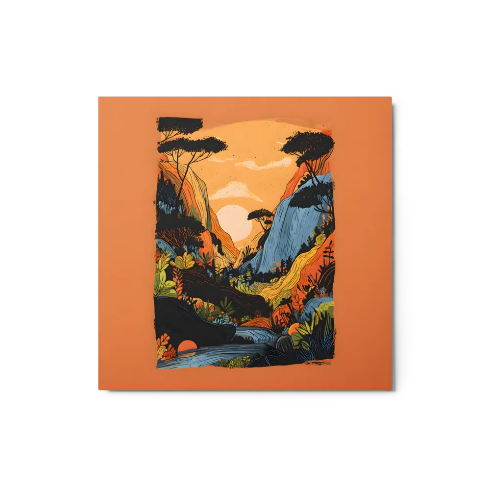 Sunlit Valley 
 Metal Print | 12″x 12″