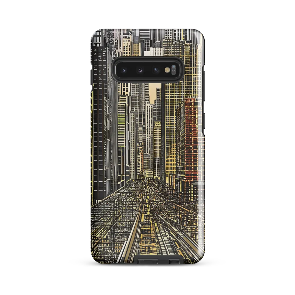 Urban Symphony: The Golden Grid | Phone Case |  S10 Plus | Tough Case | Glossy