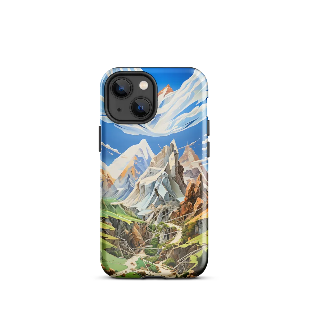 Geometric Symphony of Nature | Phone Case |  13 mini | Tough Case | Glossy