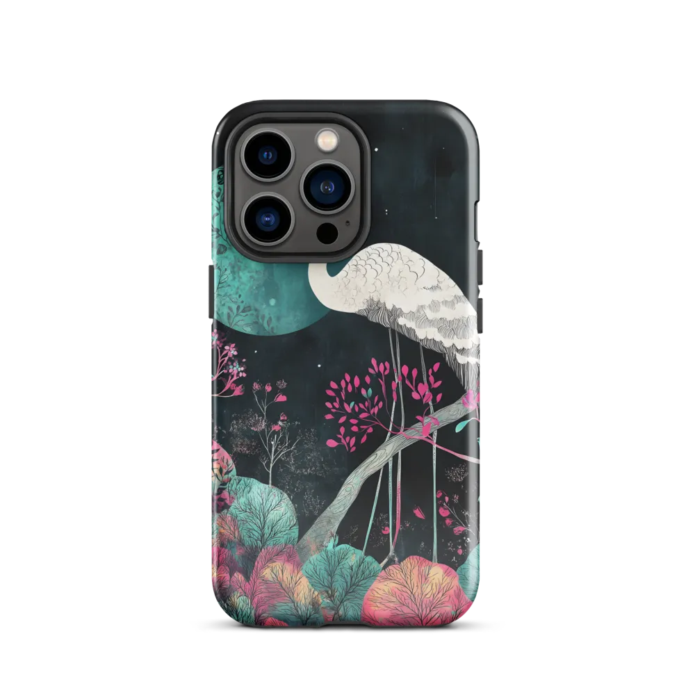 Ethereal Presence: Heron in a Floral Dreamscape