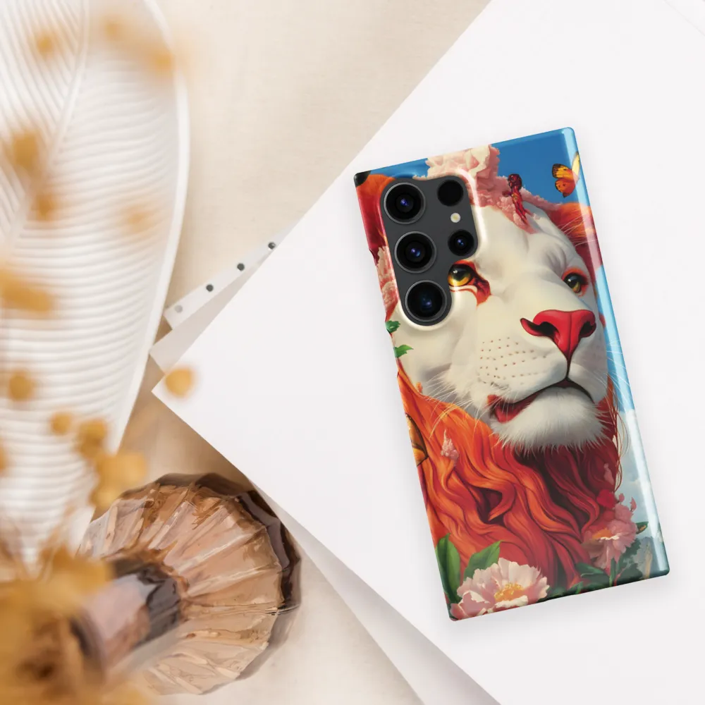 Majestic Lion Amidst Floral Splendor