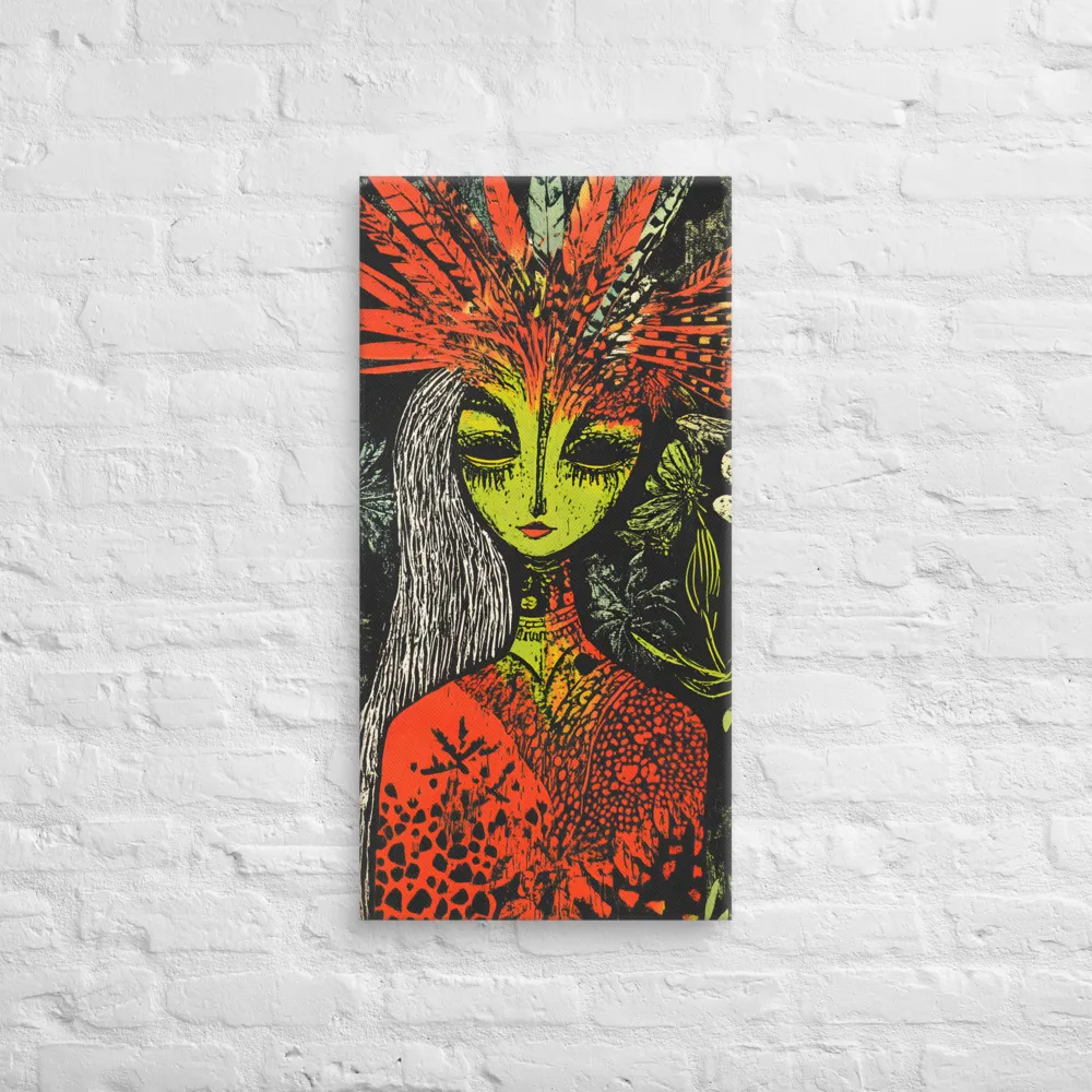 Mystical Flora: A Surreal Portrait | Canvas | 16″×32″