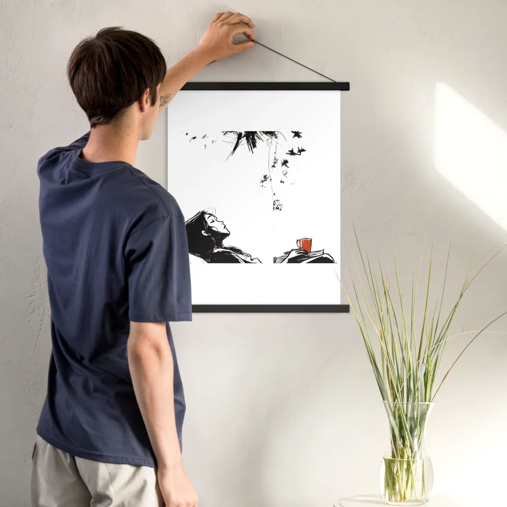 Contemplative Serenity | Poster With Black Wood Hanger | 18″×24″