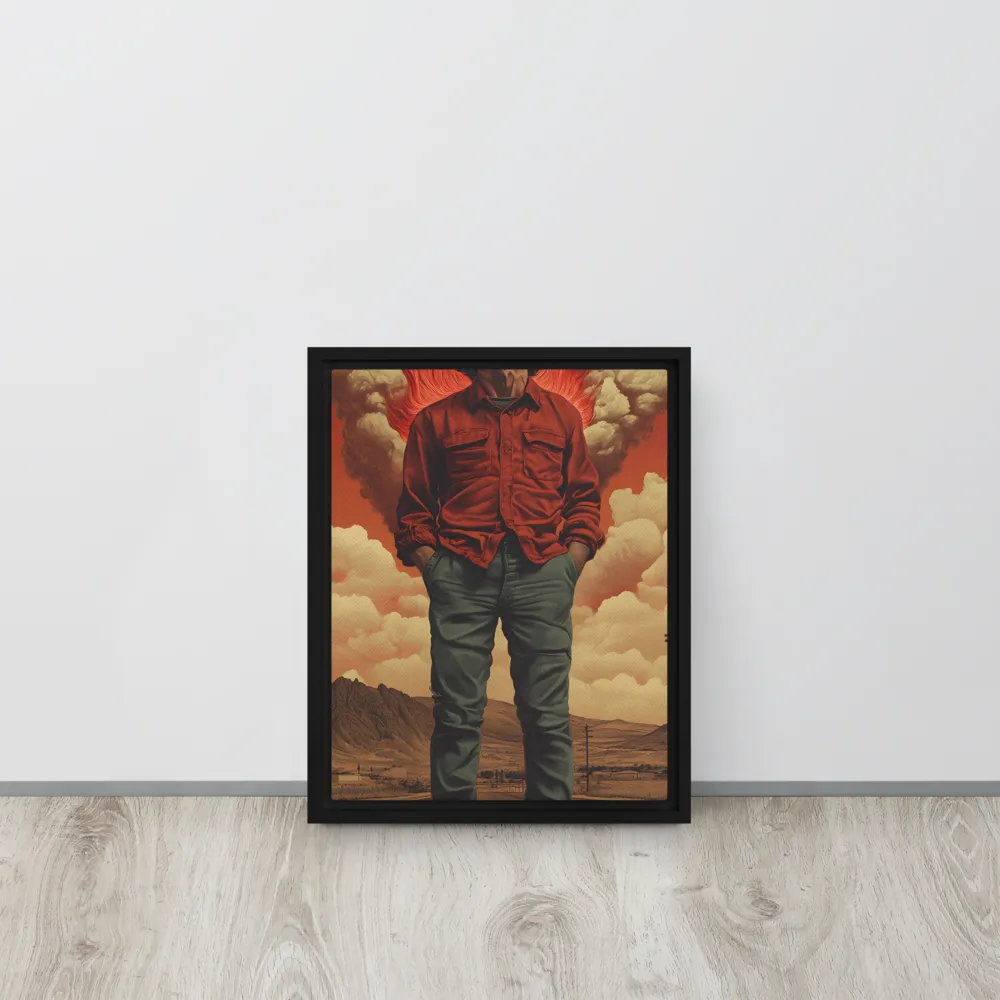Defiant Spirit in a Surreal Landscape | Canvas with Black Frame | 11″×14″