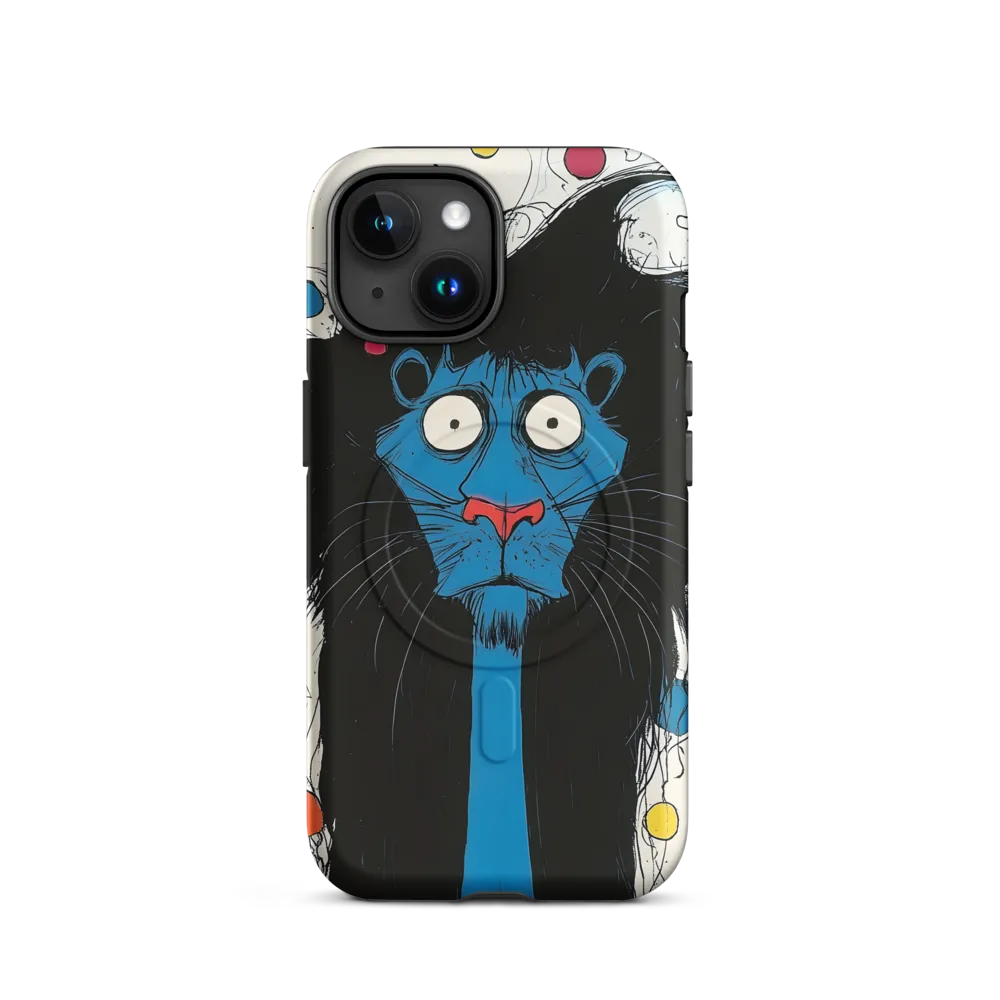 Whimsical Blue Lion