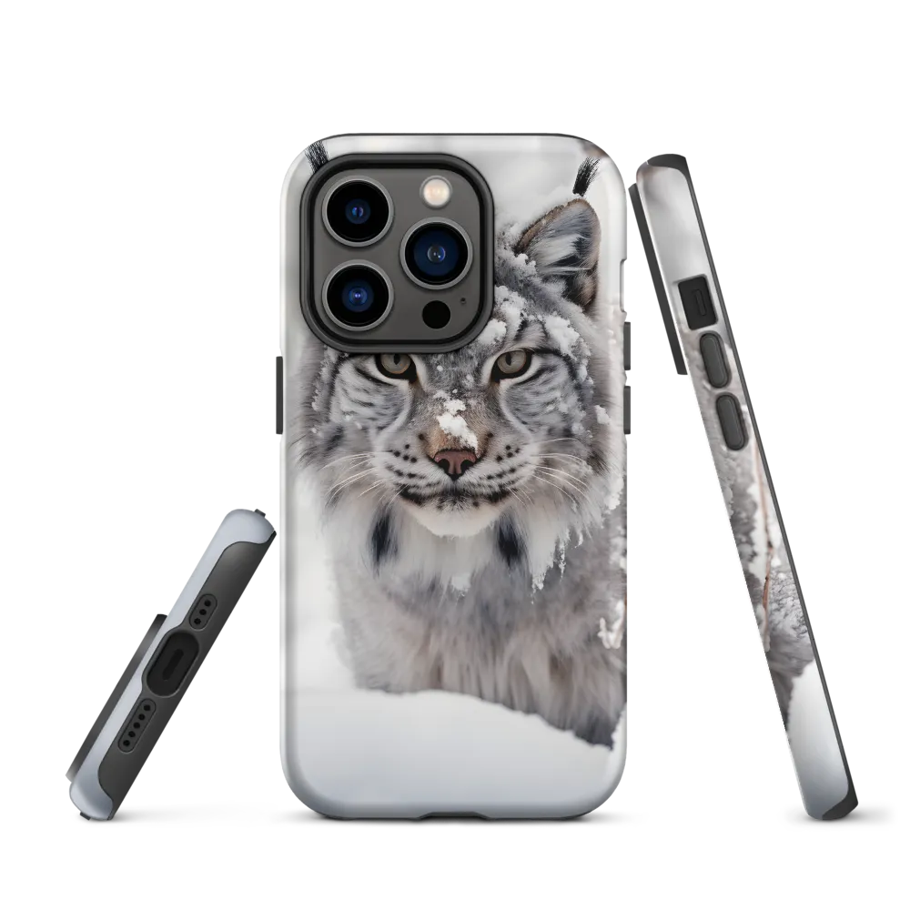 Whispers of Winter: The Lynx in Snow | Phone Case |  14 Pro | Tough Case | Matte