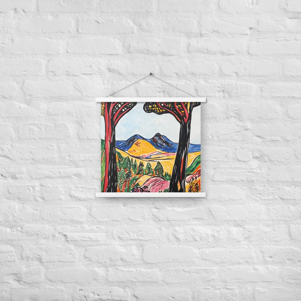 Vibrant Nature's Embrace | Poster With White Wood Hanger | 18″×18″