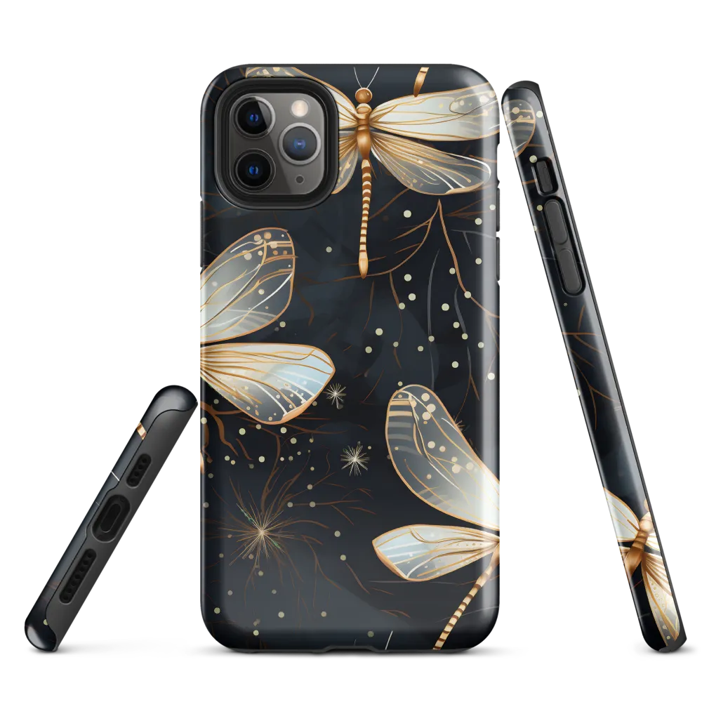 Ethereal Dance: Dragonflies in a Midnight Garden | Phone Case |  11 Pro Max | Tough Case | Glossy