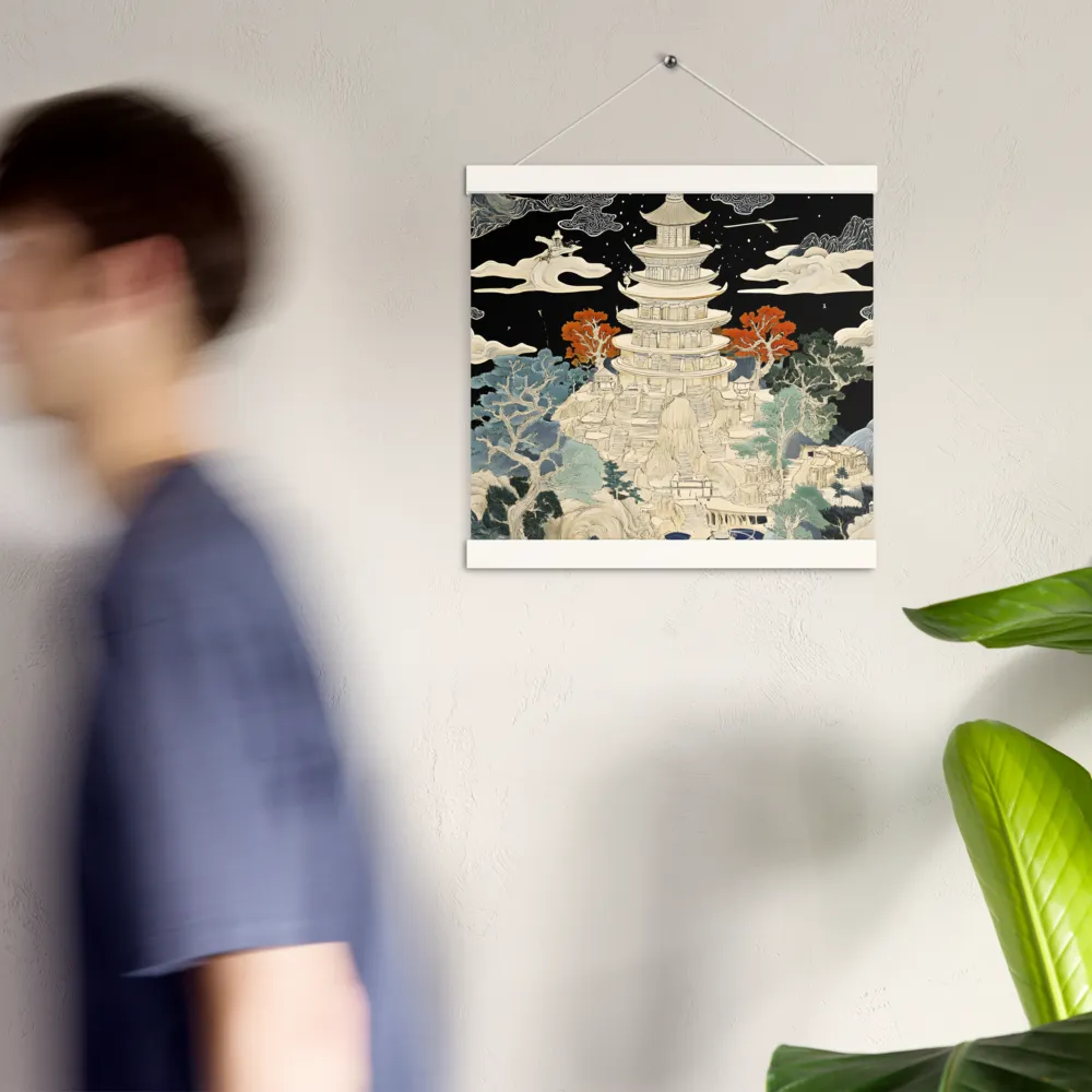 Whispers of the Pagoda | Poster With White Wood Hanger | 12″×12″
