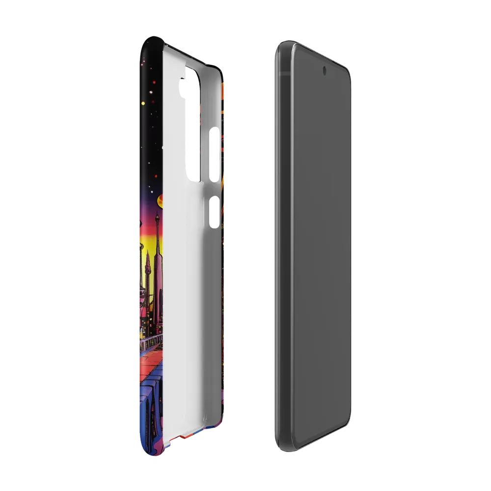 Futuristic Cosmos: A Journey Through Neon Cities | Phone Case |  S21 FE | Snap Case | Matte
