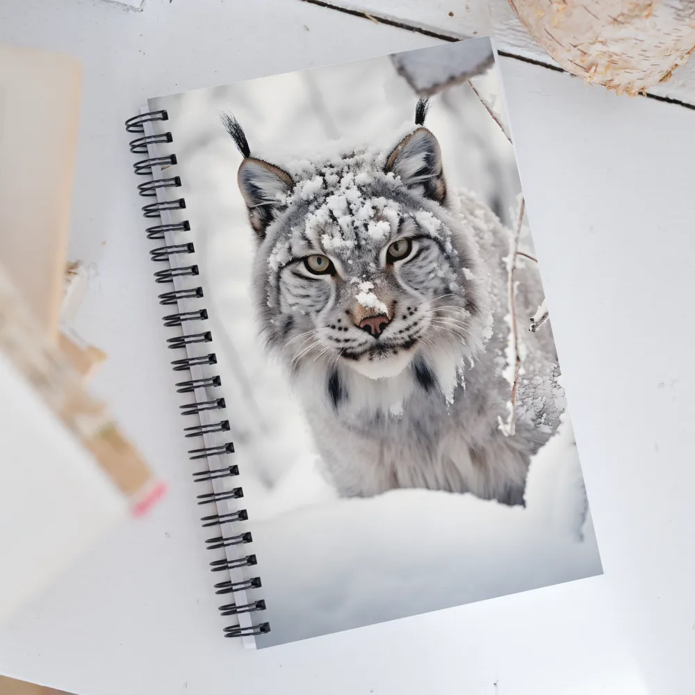 Whispers of Winter: The Lynx in Snow | Spiral Notebook