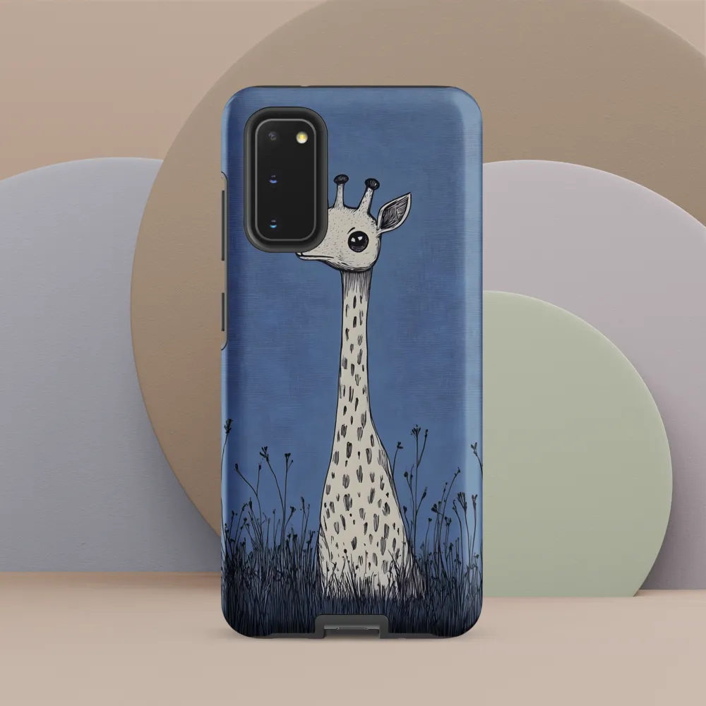 Whimsical Giraffe in Blue