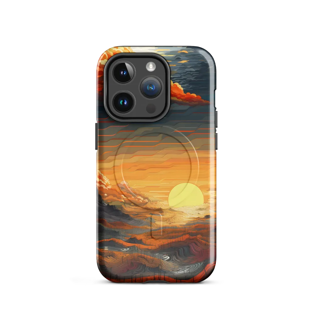Ethereal Sunset: A Serene Landscape in Flowing Forms
