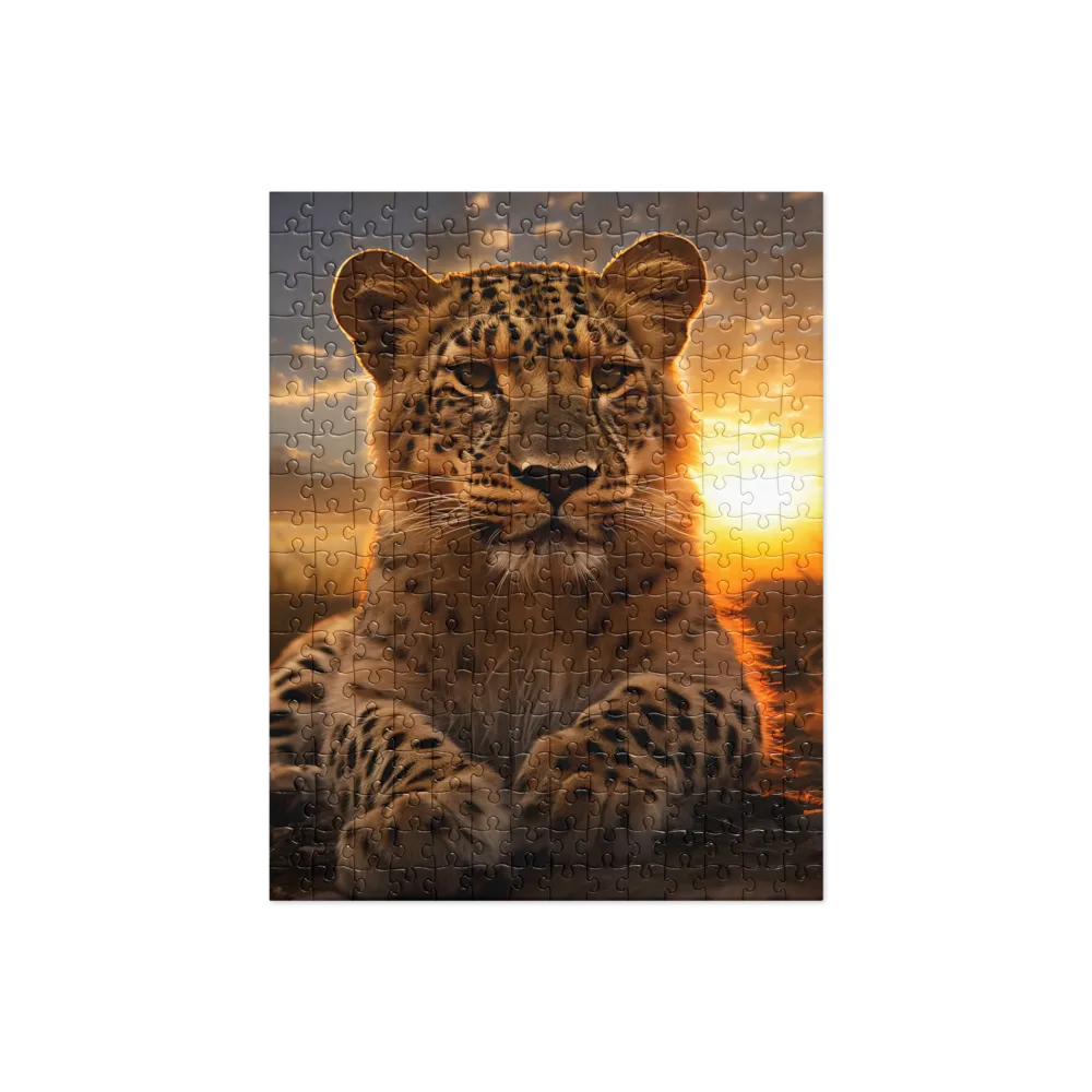 Regal Presence: The Leopard at Sunset | Jigsaw Puzzle | 252/520 pieces