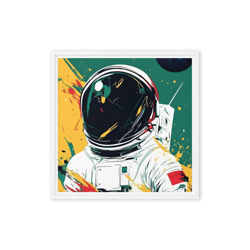 Galactic Explorer: A Modern Odyssey | Canvas with White Frame | 16″×16″
