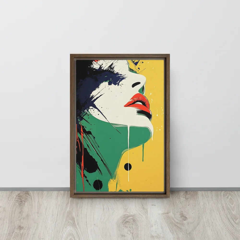 Bold Reflections: A Pop Art Portrait | Canvas with Brown Frame | 12″×18″