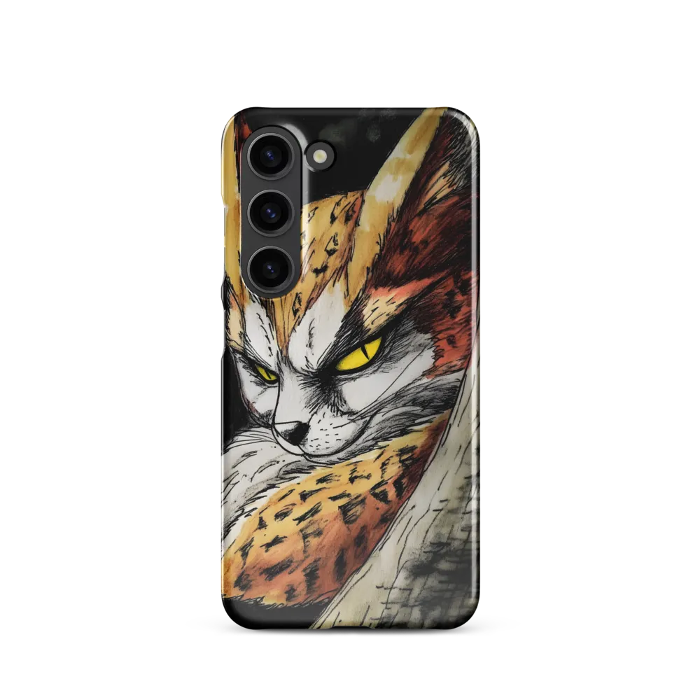 Fierce Gaze of the Wild Cat | Phone Case |  S23 | Snap Case | Glossy