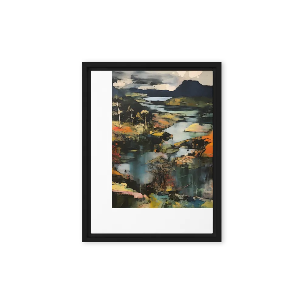 Harmony of Nature: An Abstract Journey | Canvas with Black Frame | 12″×16″