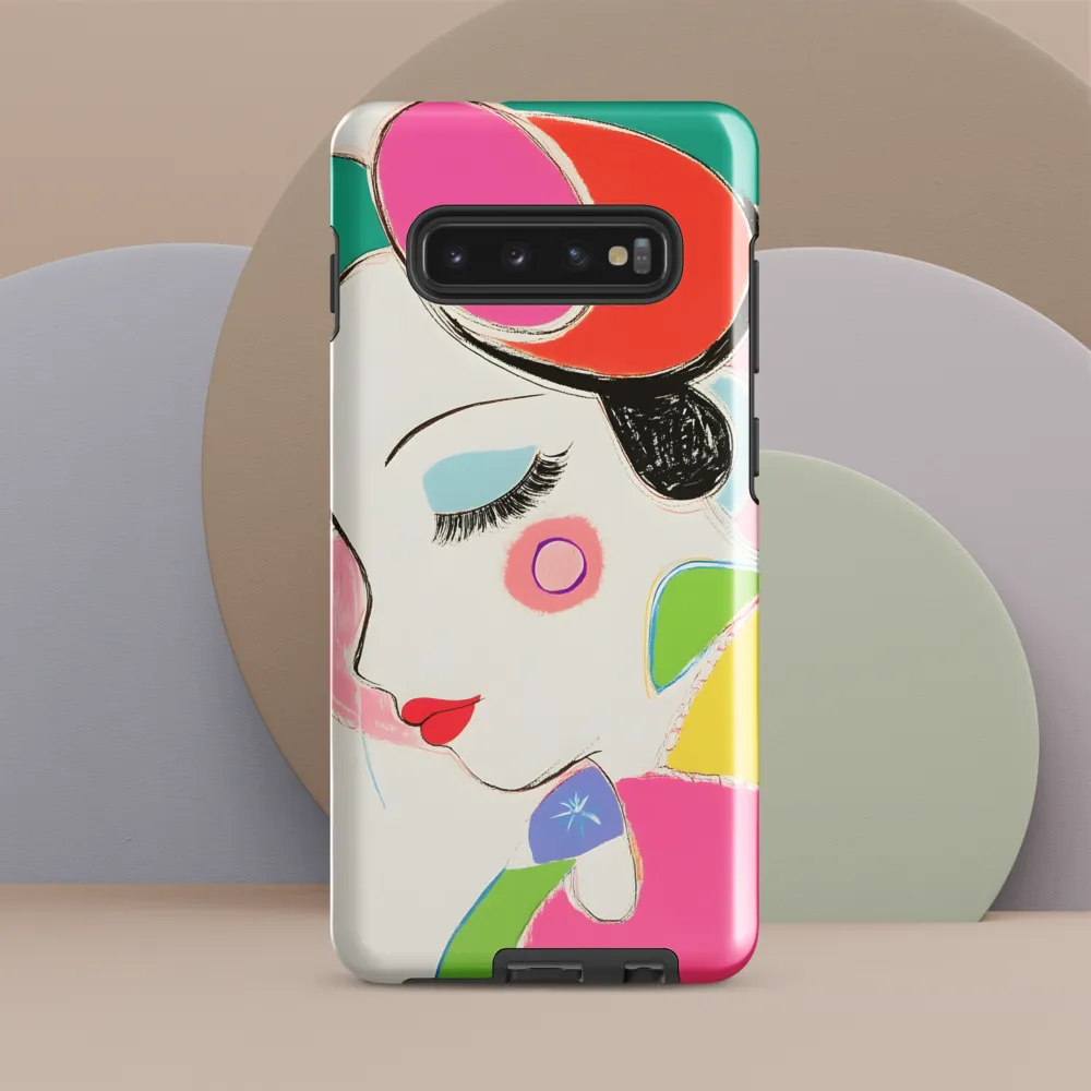 Whimsical Portrait in Colorful Abstraction | Phone Case |  S10 Plus | Tough Case | Glossy