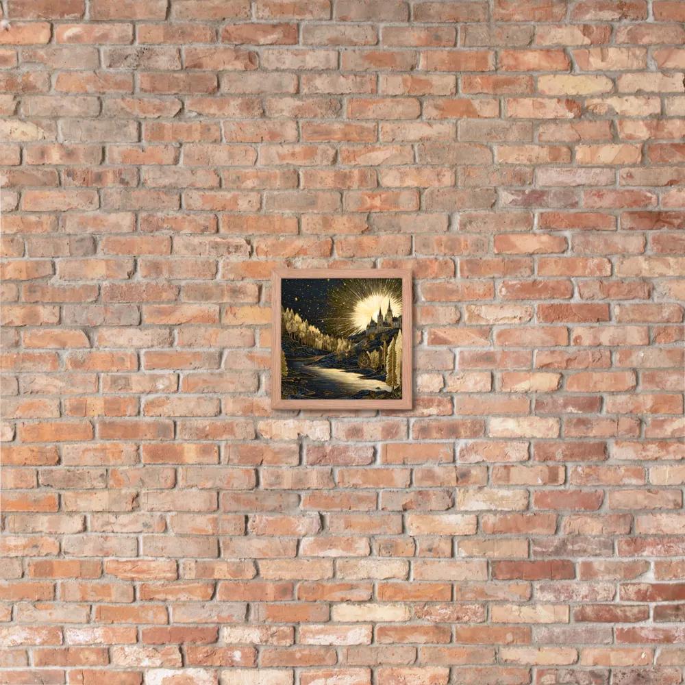 Gilded Castle at Dawn 
 Poster with Red oak Frame | 10″x 10″