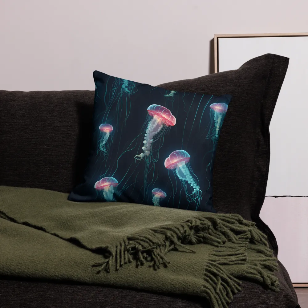 Ethereal Dance of Jellyfish | Pillow | 18″×18″