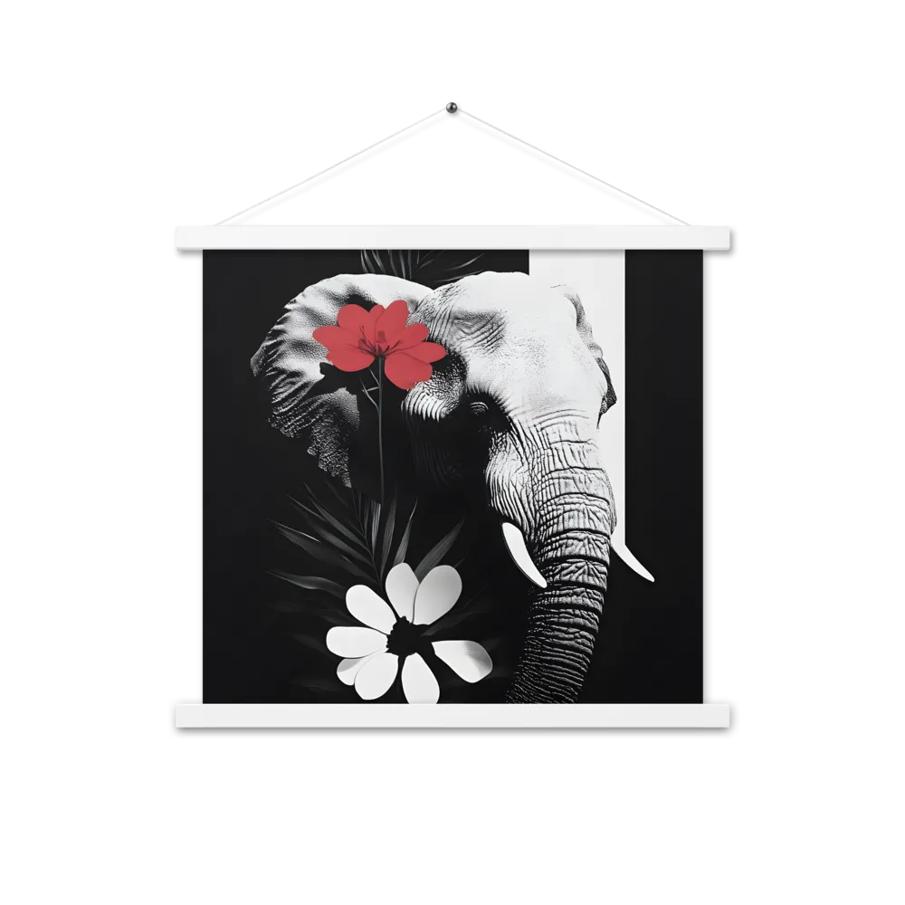 Elephant Harmony | Poster With White Wood Hanger | 18″×18″