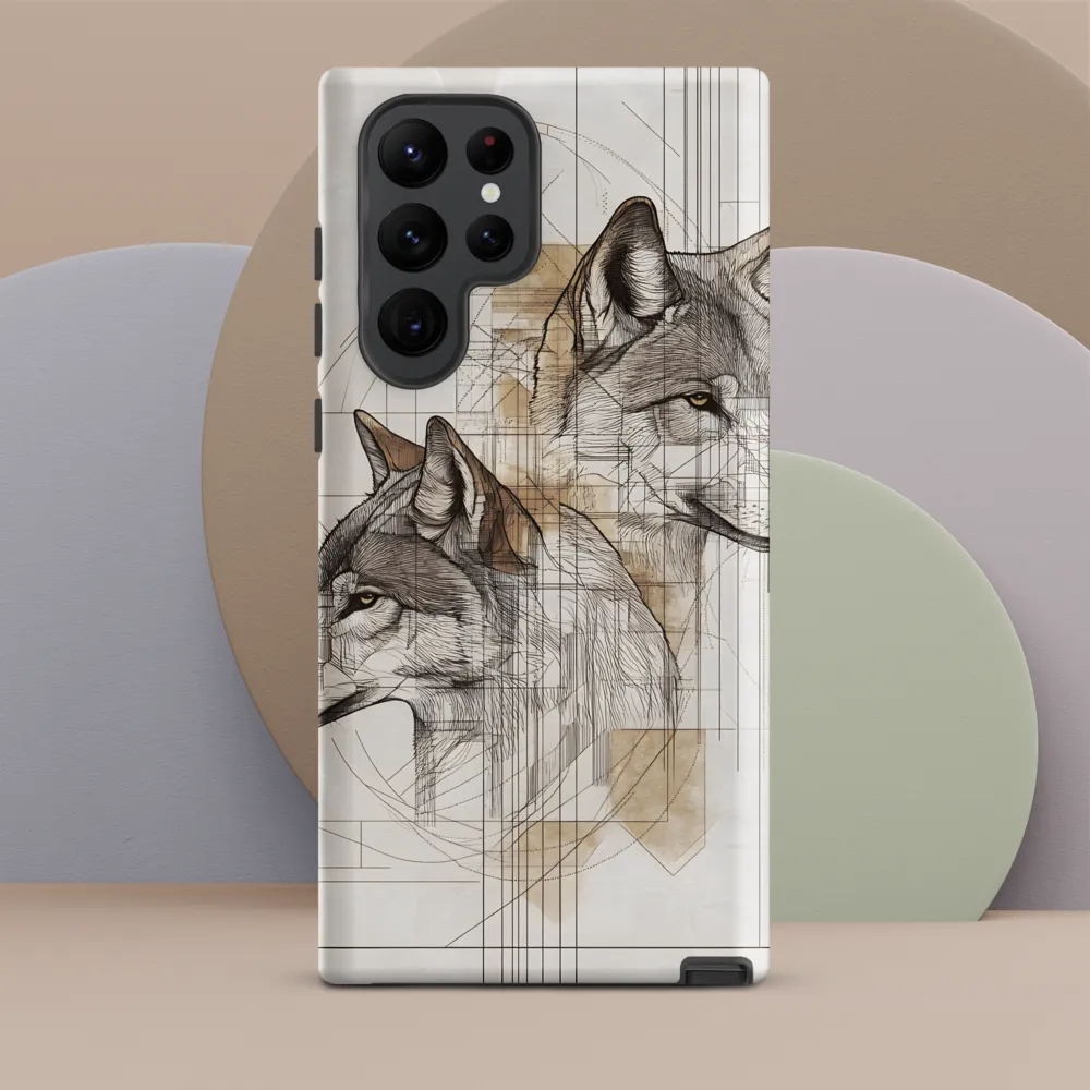 Geometric Harmony: The Essence of Wolves | Phone Case |  S22 Ultra | Tough Case | Matte