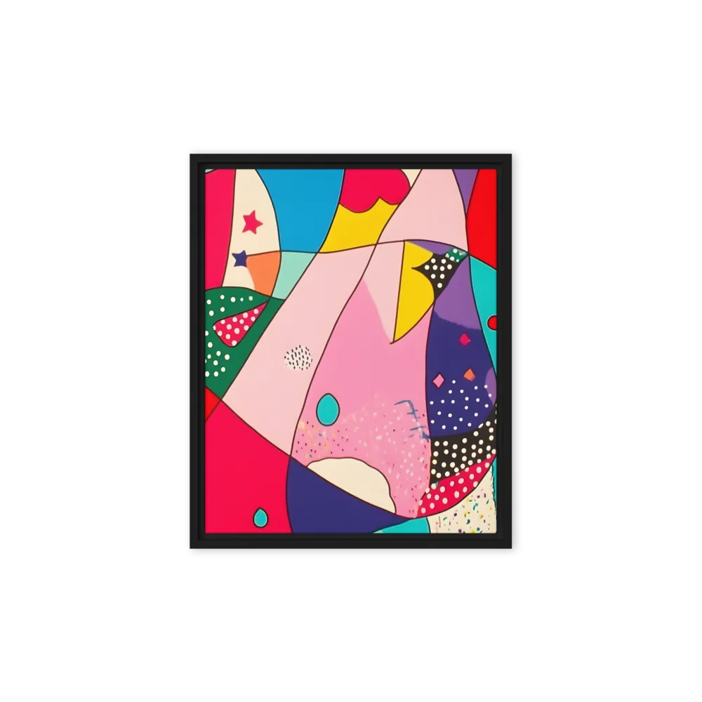 Playful Geometry in Color | Canvas with Black Frame | 8″×10″