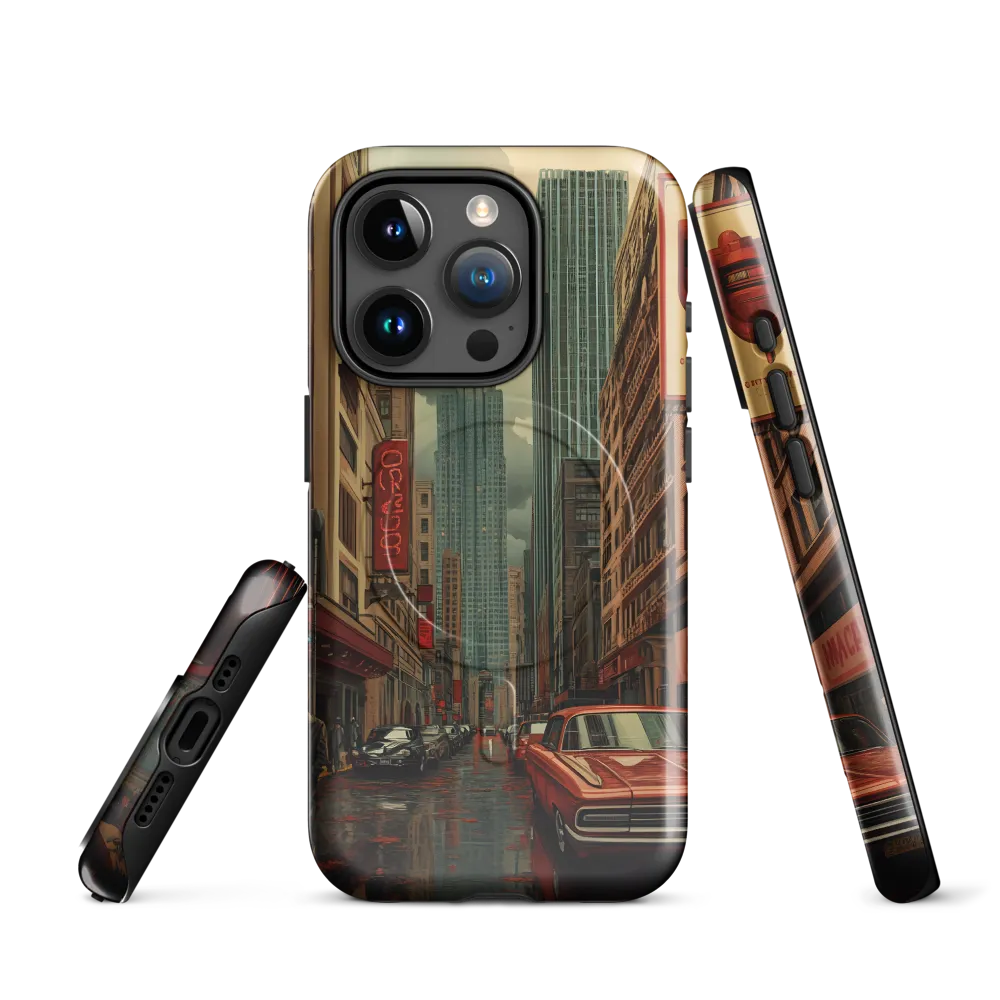 Nostalgic Cityscape: Reflections of a Forgotten Era | Phone Case |  15 Pro | MagSafe® Tough Case | Glossy