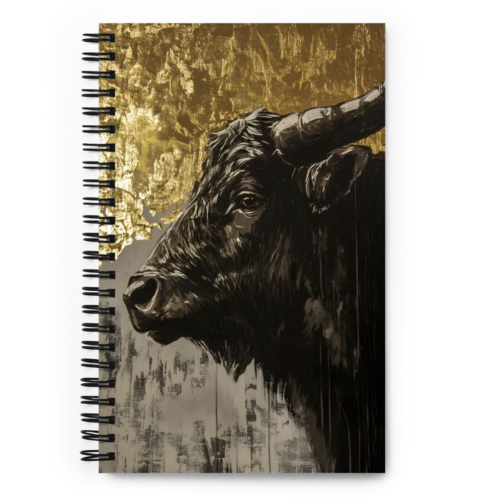 Majestic Bull Against the Golden Horizon | Spiral Notebook