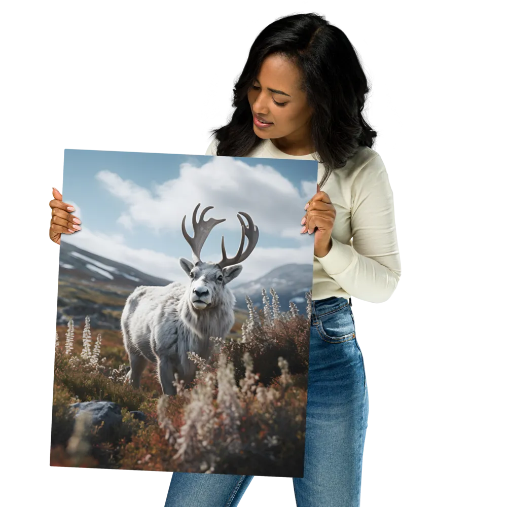 Majestic Harmony: The Reindeer in Nature | Metal Print | 16″×20″