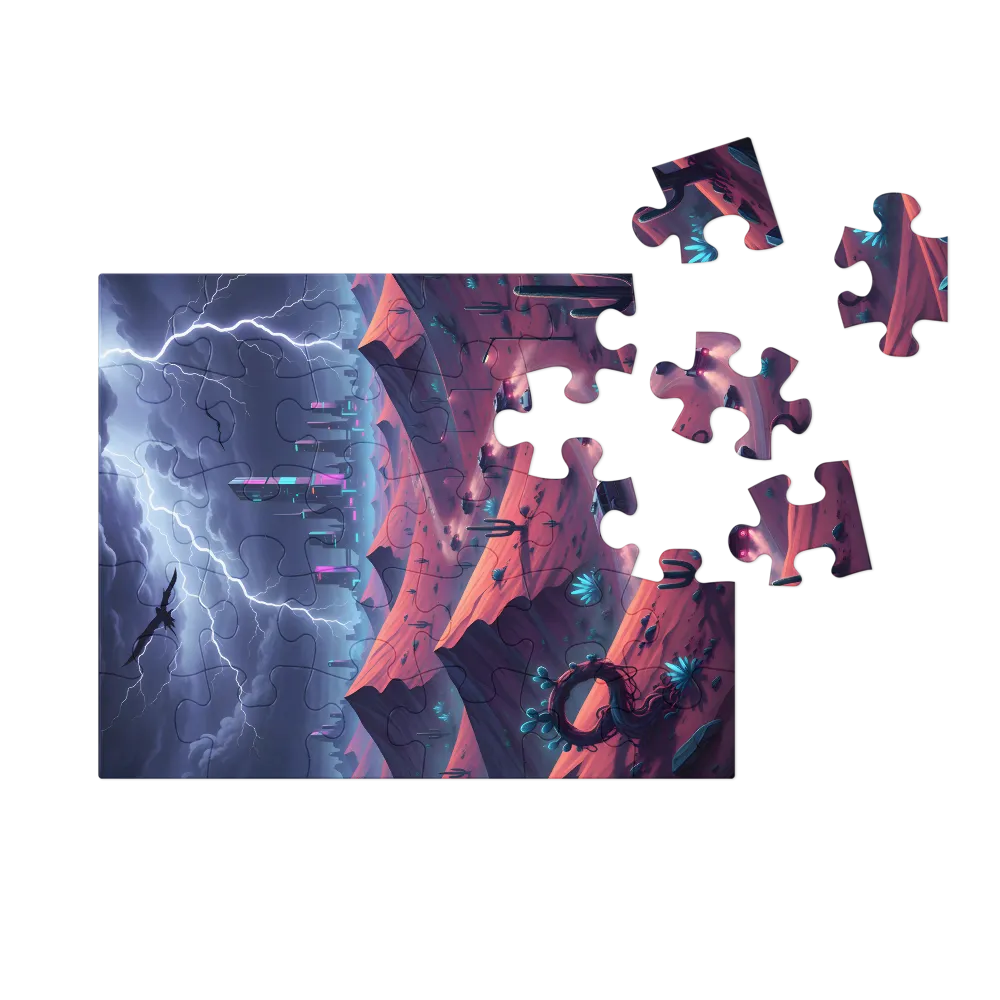 Neon Desert Storm 
 Jigsaw Puzzle in Tin Box
