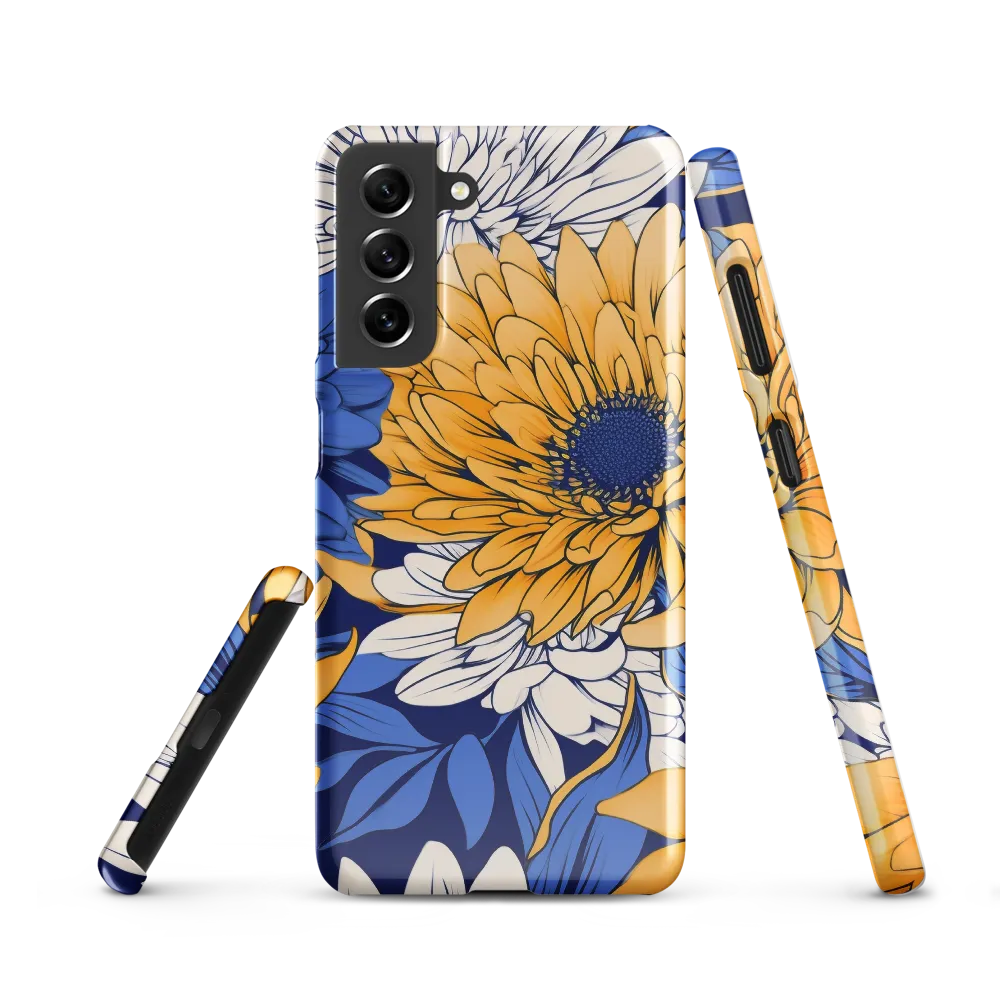 Floral Harmony in Blue and Yellow