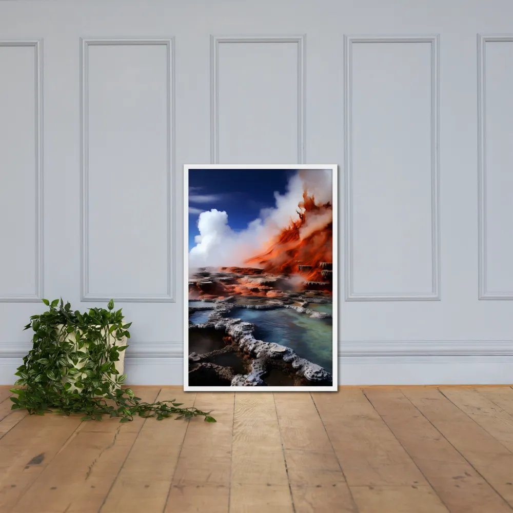 Nature's Fury: The Volcano's Expression | Poster with White Frame | 24″×36″