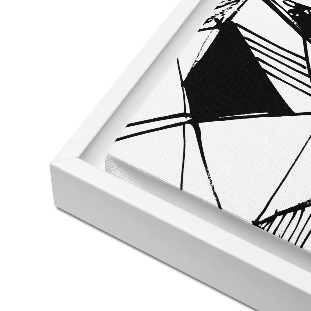 Dynamic Geometry in Ink | Canvas with White Frame | 16″×16″