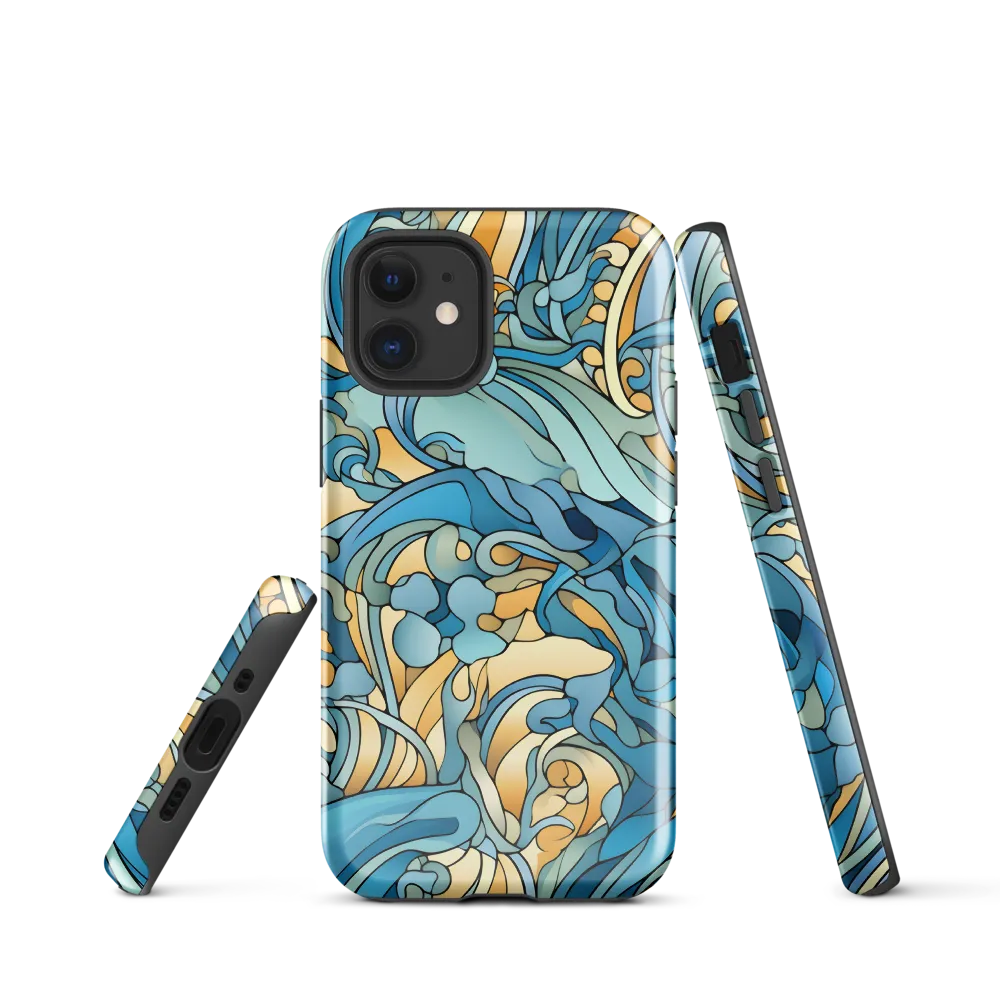 Dancing Waves of the Ocean | Phone Case |  12 mini | Tough Case | Glossy